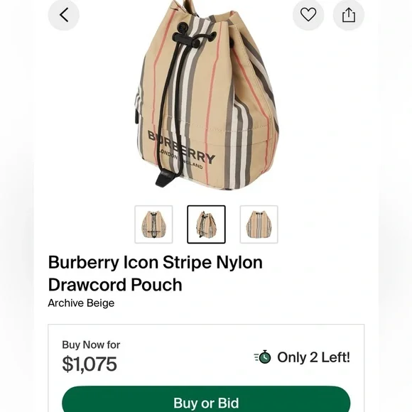 Burberry Icon Stripe drawcord Pouch Bag - Picture 12 of 12